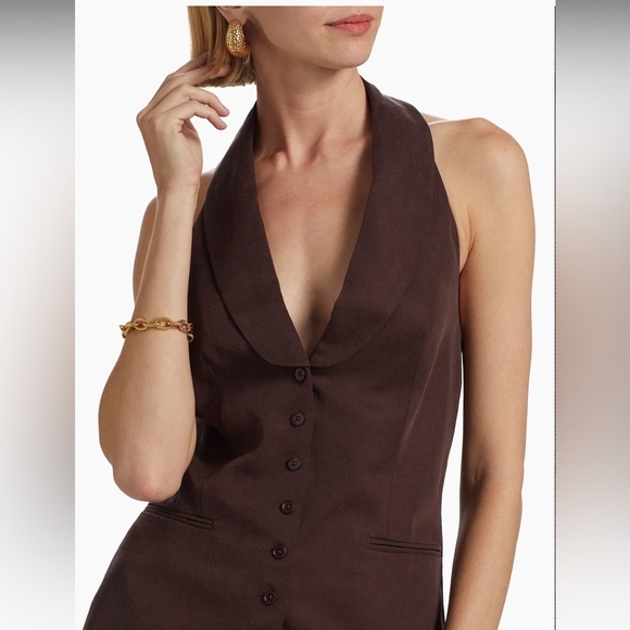 🍂NWT Reformation Alistair Halterneck Button-Up Vest - Picture 6 of 13